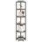 Corner Shelf Stand, Corner Bookshelf, Storage Standing Shelf Unit with Metal Frame, Plant Stand, Bookcase for Living Room, Home Office, Bedroom, 6-Tier Rustic Brown-1331860972-1331860975
