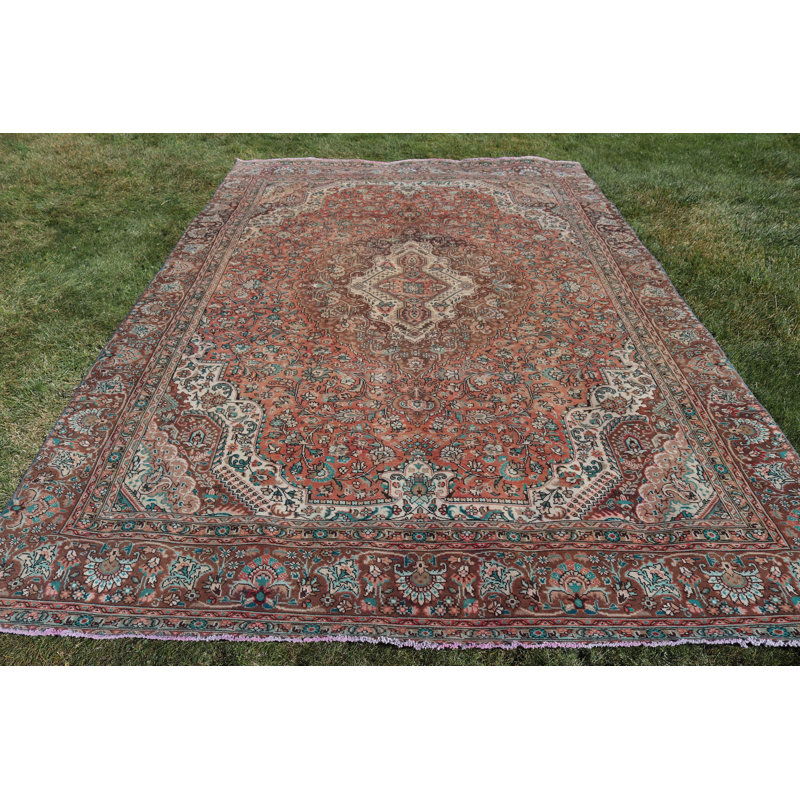 Grand tapis turc vintage fait à la main avec un design bohémien pour le décor du salon