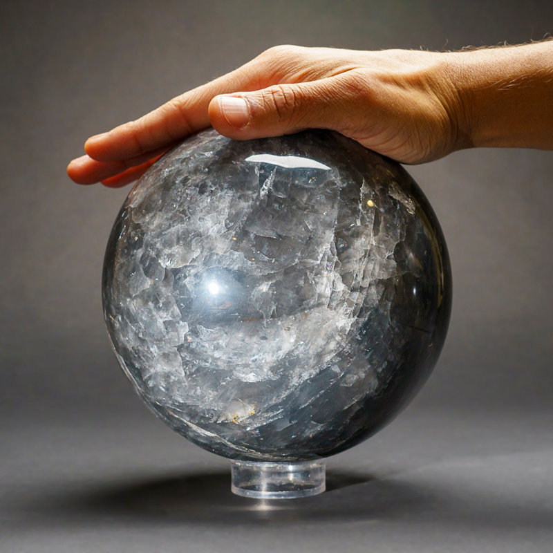 Genuine Polished Blue Quartz Sphere From Brazil (7", 13 lbs)