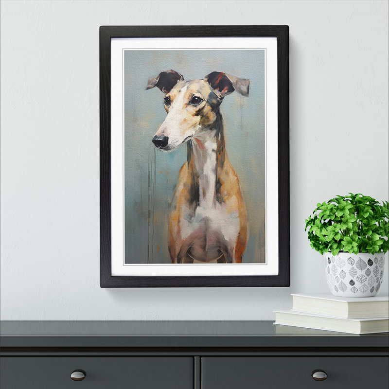 XYZ-FRM-V1223-3533 Greyhound Gestural - Single Picture Frame Print on Wood