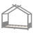 Gray Twin Montessori House Bed, Solid Wood MDF & Plywood Frame-400290142-400290137