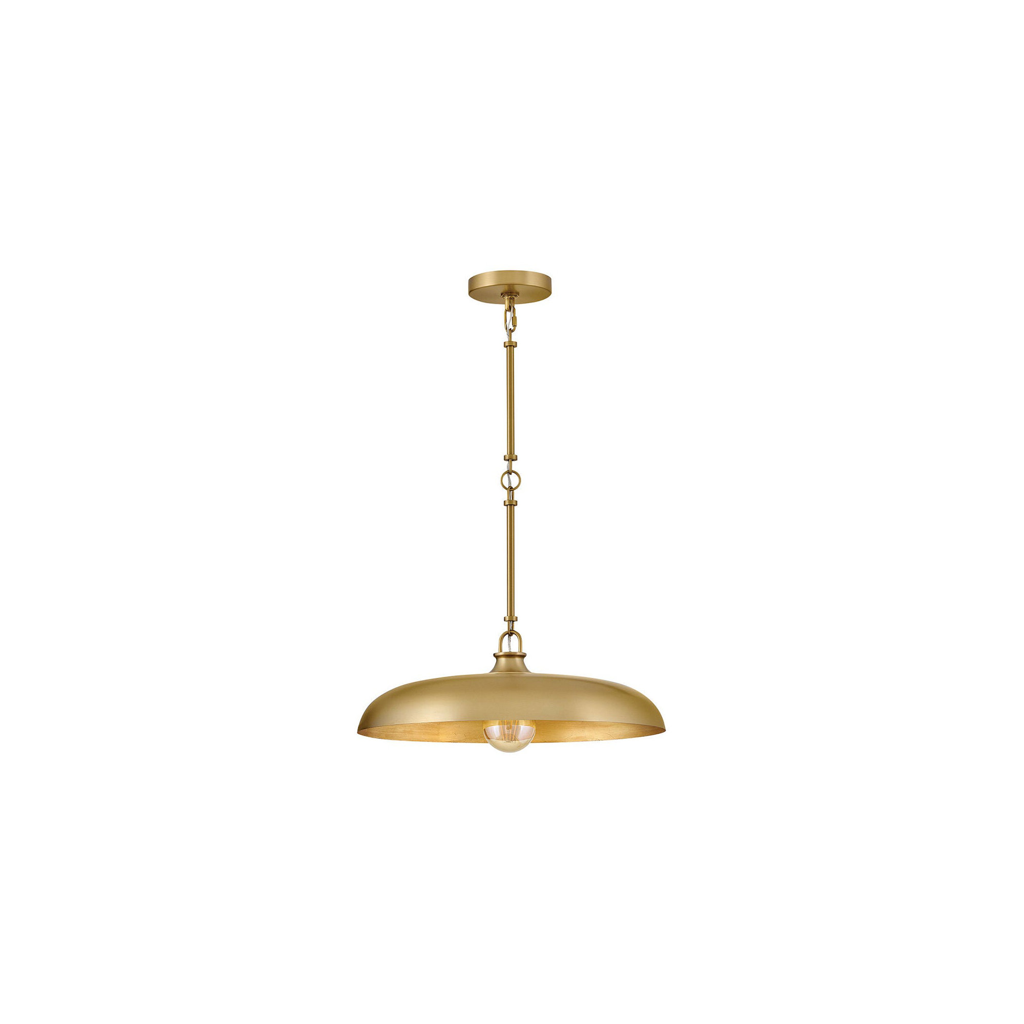 Hinkley Sadie Saucer Shaped Pendant, Lacquered Brass, 6.25" H x 18" W x 18" D