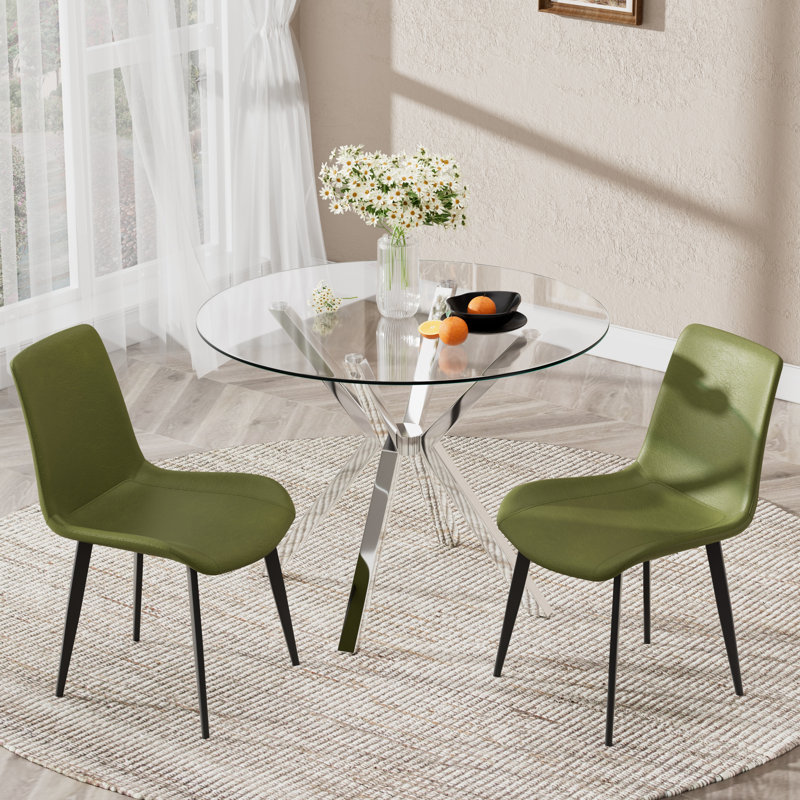 Ensemble de chaises de salle à manger Modern, 2, Vert
