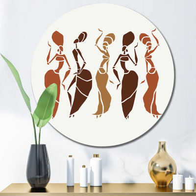 Belles silhouettes de danseurs afro-américains - Cercle en métal glamour