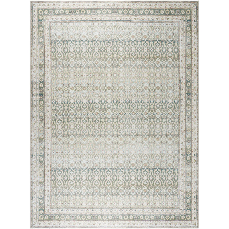 Our PNW Home x Livabliss Machine Washable Oriental Boho Olive Area Rug, Rectangle 8'10" x 12'