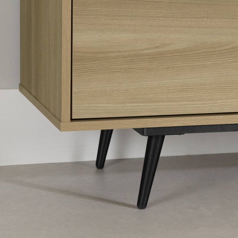 Natural Ash 71" TV Stand with Cabinets and Shelves