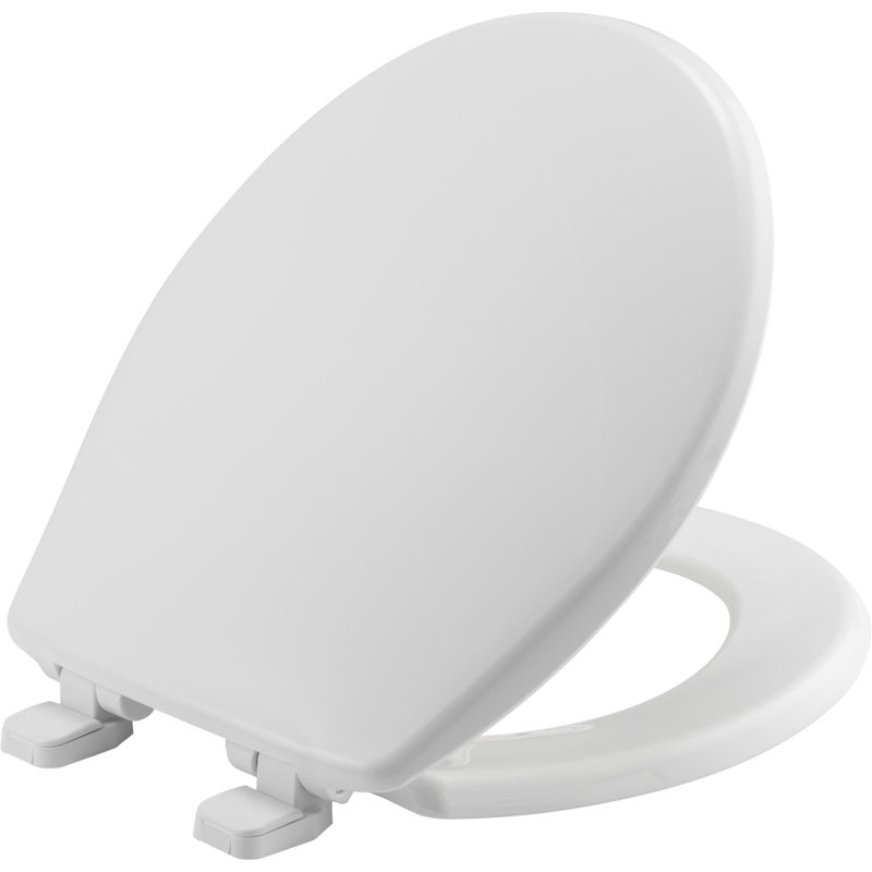 Siège de toilette rond en plastique à fermeture lente
