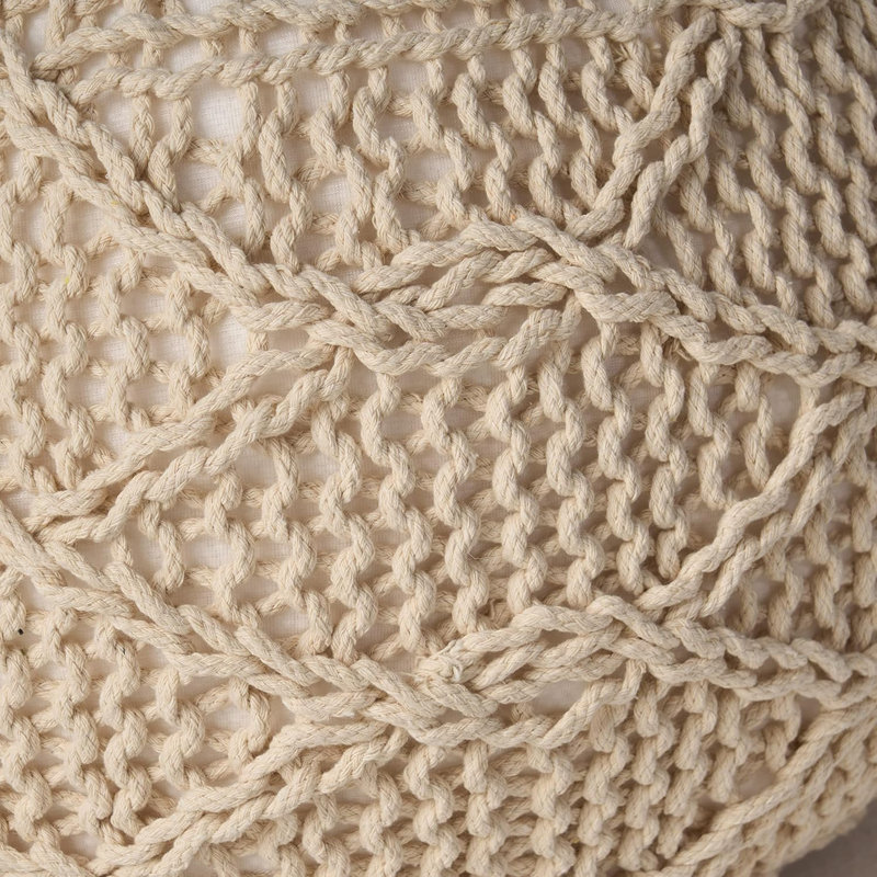Repose-pieds moderne en coton tricoté moderne - 20 po x 20 po, conception à tissage douillet, aucun assemblage requis