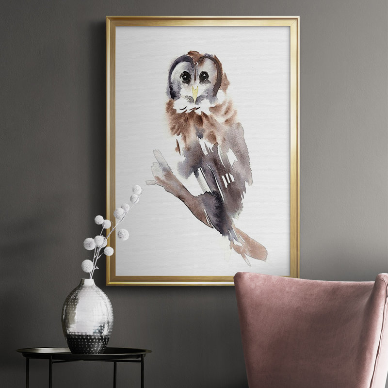 Barred Owl Impressions II - impression d'un seul cadre photo, H 42,5 po x l 30,5 po x P 1,25 po, Or