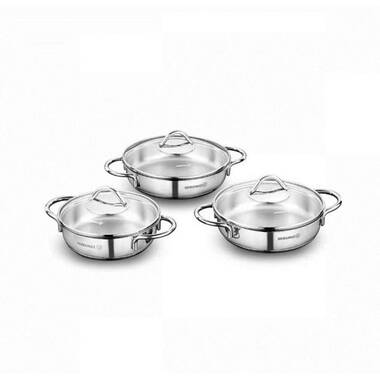 Fissler Pure Collection Stainless Steel 9 Piece Cookware Set With Metal Lids  : Target
