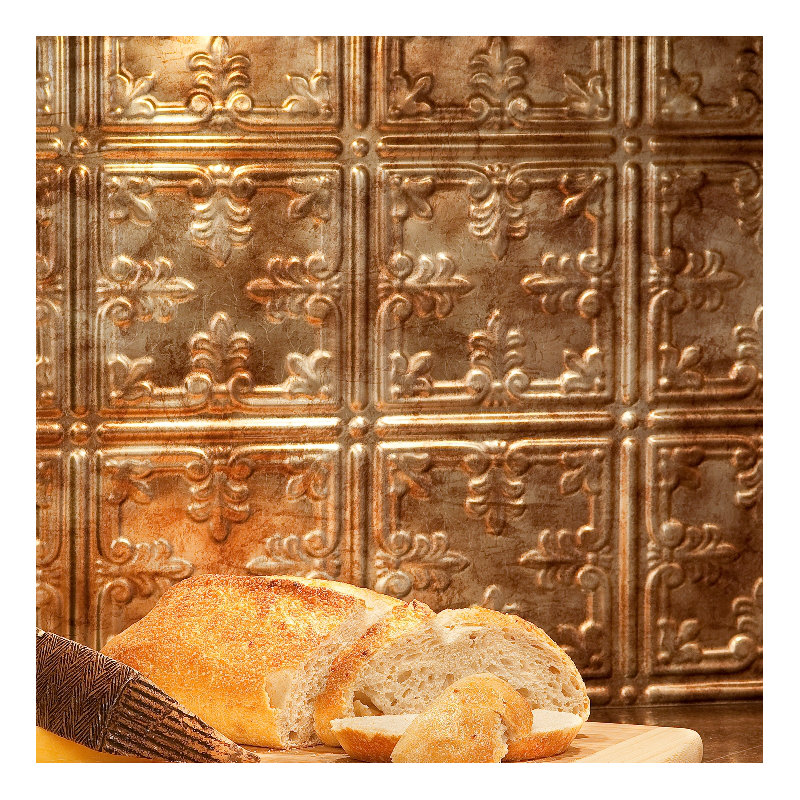 FASÄDE Traditional Style/Pattern 10 Decorative Vinyl Backsplash 15 sq ft Kit, Oil Rubbed Bronze