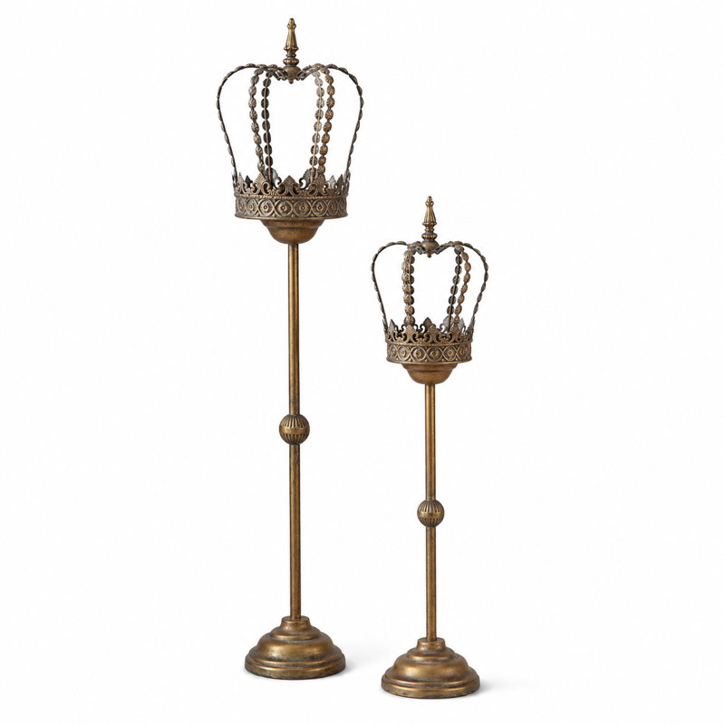Porte-bougie de sol en bronze antique, porte-bougie décoratif en métal vieilli rétro