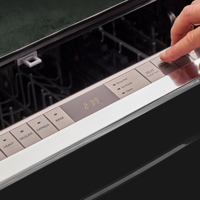 Unique Appliances Classic Retro 24" 45 Decibel ENERGY STAR Certified Built-In Dishwasher with Adjustable Rack Stainless Steel