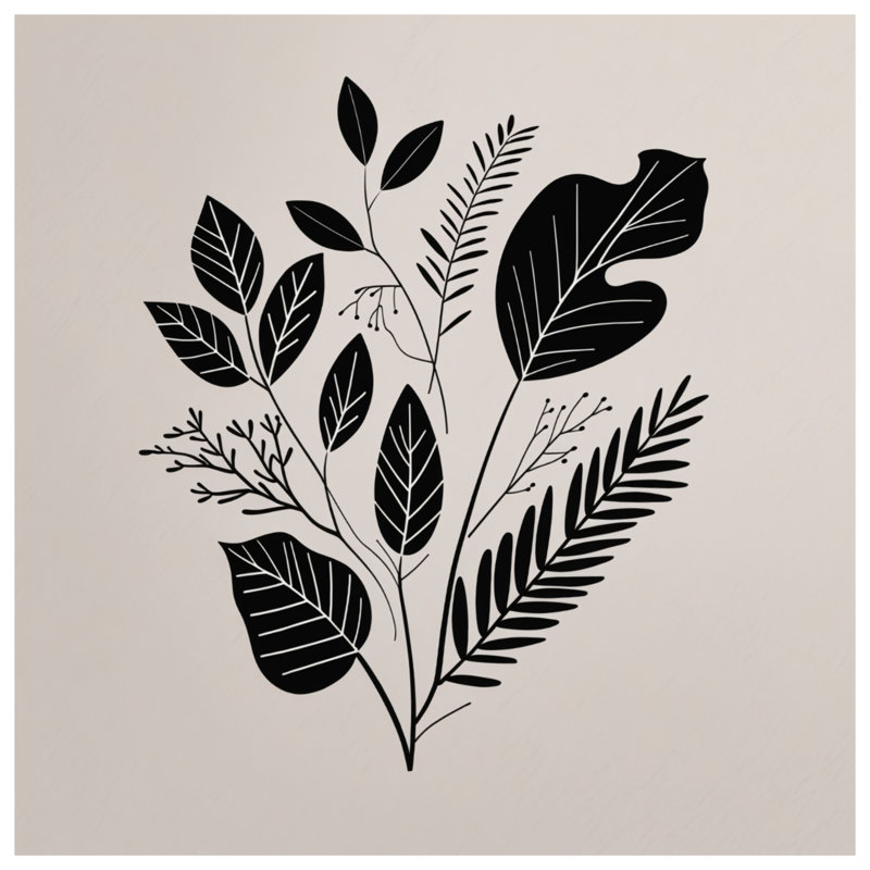 Édredon feuille Silhouette Bedding Botanical Minimalist, Très grand lit