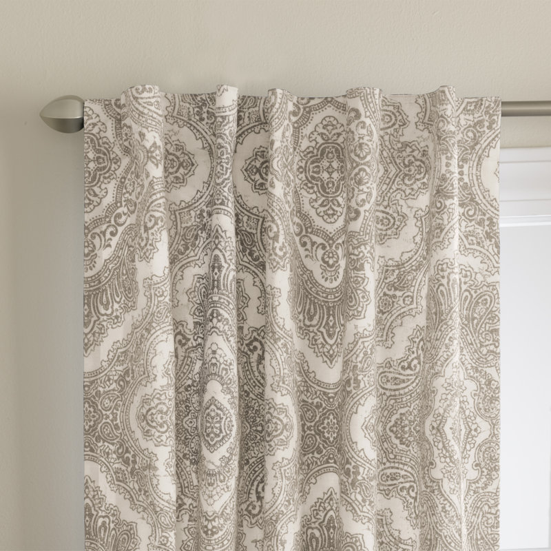 Parnell 100% Polyester Room Darkening Medalion Print Curtain Panel with  Rod Pocket Top and Hidden Back Tabs , 42" x 84"