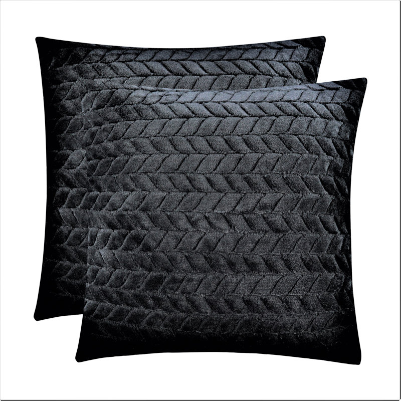 Chevron Reversible Throw Pillow, Black