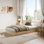 Lit plateforme simple en bois massif taille XL avec lattes en bois