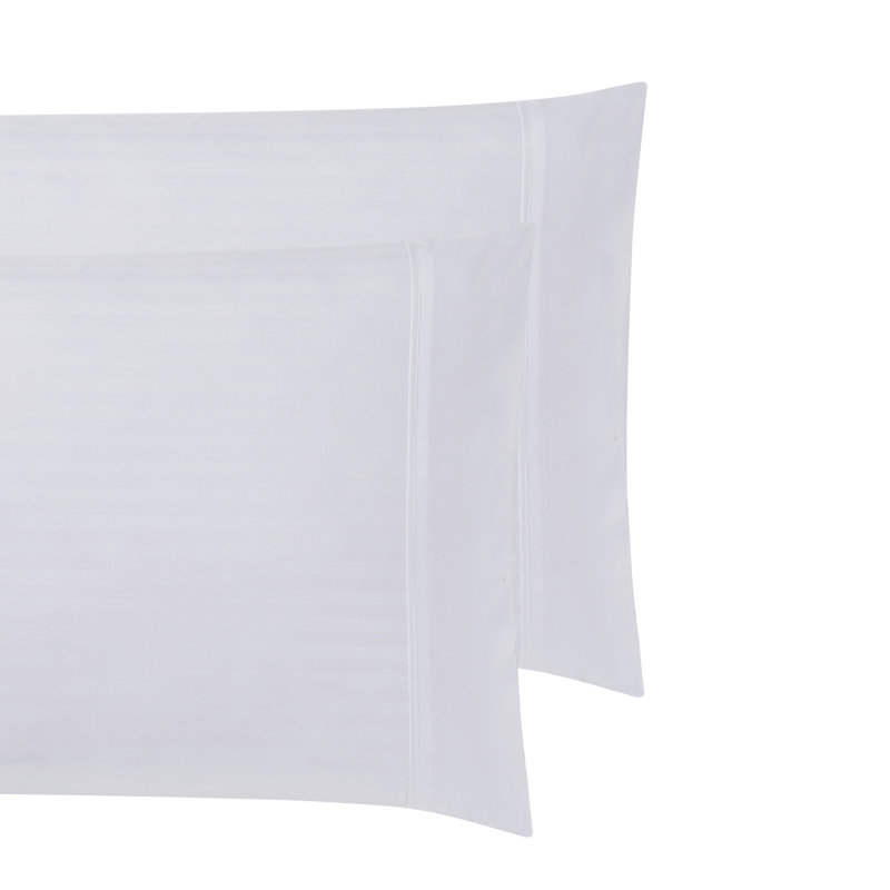 Ensemble de draps 6 pièces Dobby, Ensemble de draps pour lit simple avec deux taies , Rayé blanc