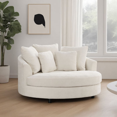 Fauteuil demi-tonneau surdimensionné 59,5 po avec roulettes