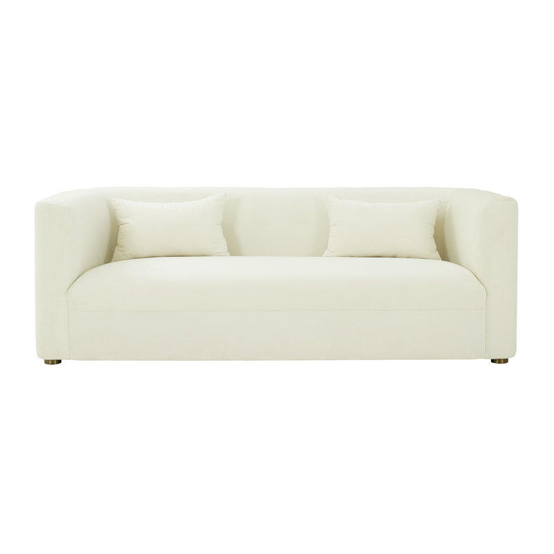 Tov Furniture Callie Cream Velvet Sofa, White Velvet