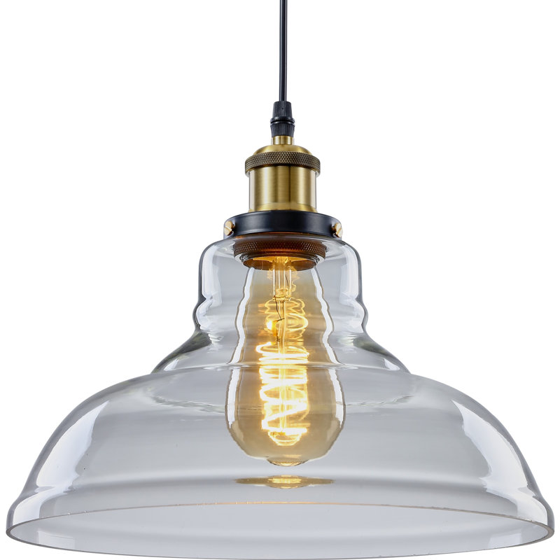 Cowarts 1-Glass Dome Pendant Light – Modern Glass Pendant Ceiling Light for Living Room & Kitchen – Stylish Pendant Fitting Ceiling Light
