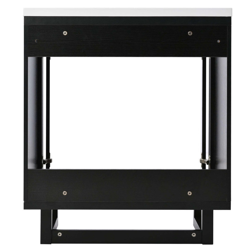Meuble-lavabo de salle de bain avec lavabo et 2 portes, Noir
