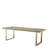 Borghese Oak Solid Wood Top Metal Base Dining Table-38230532-38230531