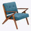 Chaise d'appoint rembourrée Marchese Lawrence Mid-Century-131994267-131994276