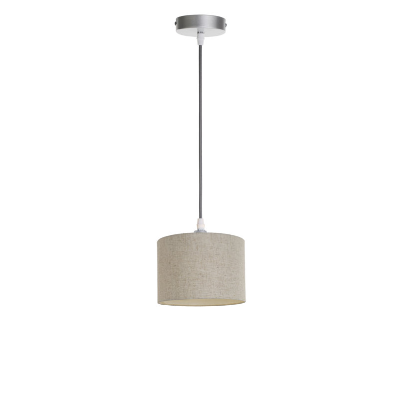 Khamoni 1 - Light Drum Pendant, 105cm H x 58cm W x 51cm D, Natural, Silver