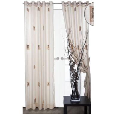 August Grove® Eaman Floral Cotton Blend 100'' W Window Valance in