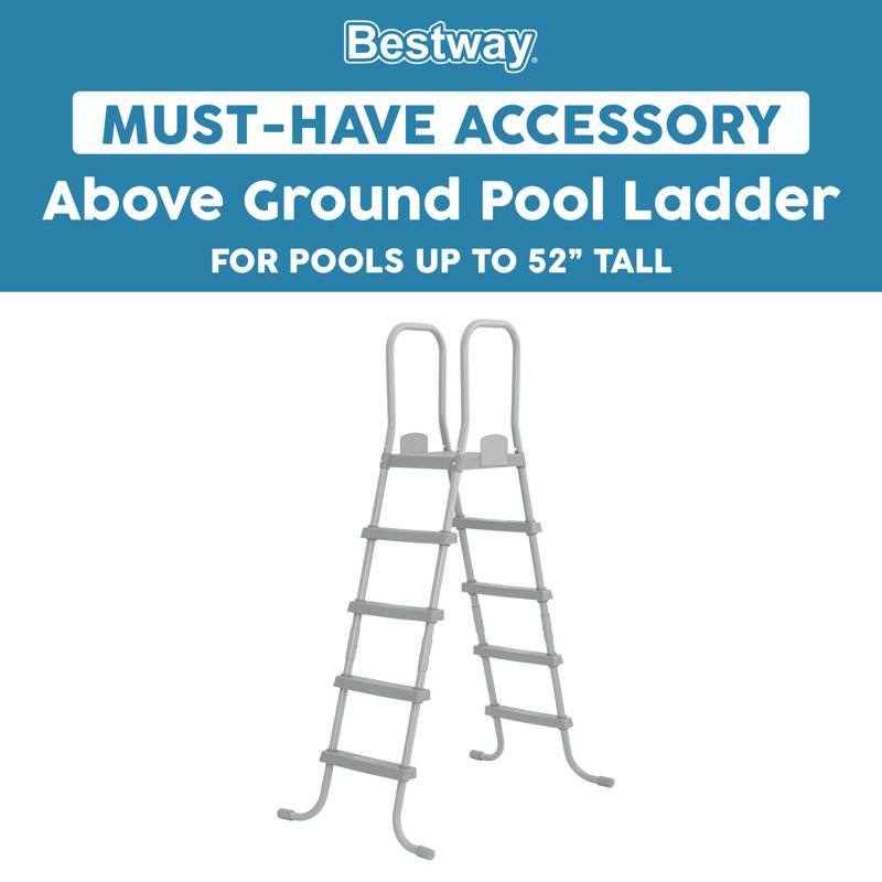Bestway Flowclear 52 Inch Heavy Duty Metal A Frame Above Ground Pool Ladder