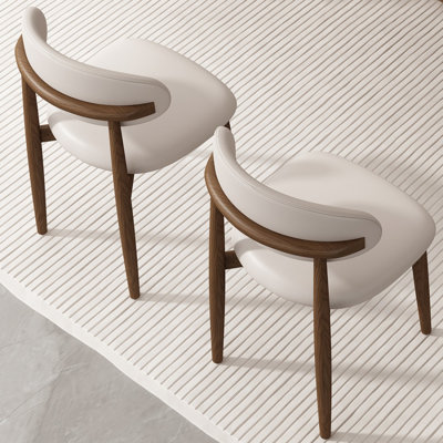 White Solid back side Chair(Set of 2)