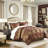 4 Piece Comforter In Brown For King Bed With Fillings Delicate Details