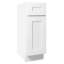 Armoire en bois à une porte en blanc pour salle de bain et cuisine, tiroirs peu encombrants, salle de bain de 24 po de largeur, tablettes réglables, stratifiés, stable, hauteur 34,5 po