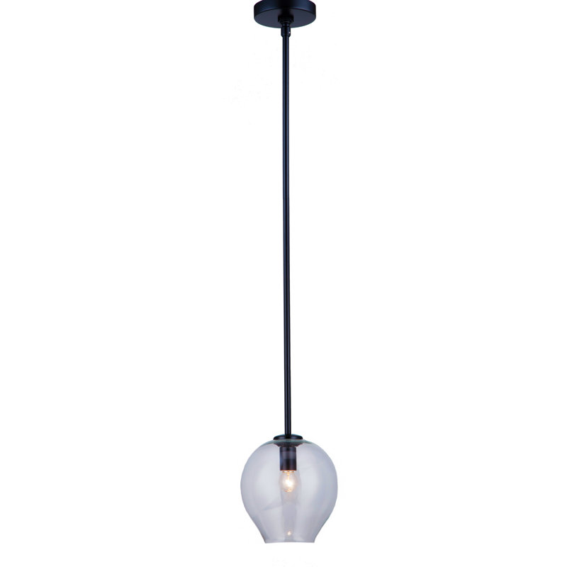 Luminaire suspendu moderne en verre avec abat-jour 1 lumière, Noir