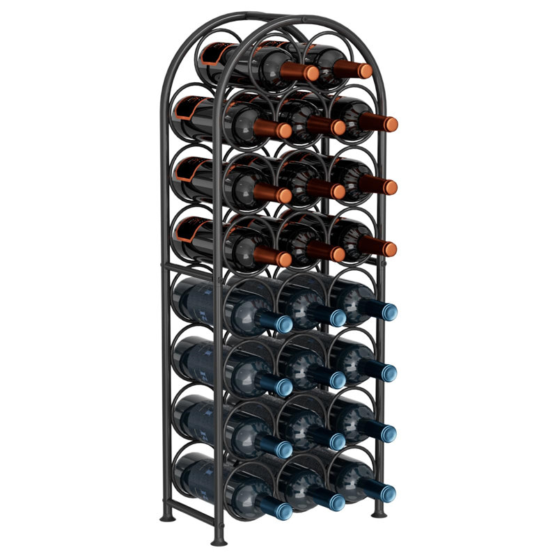 Open Shelving Wine Bottle Rack Black