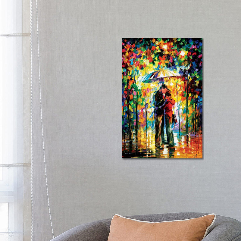 Kiss In The Park by Leonid Afremov - Painting on Canvas, 66.04 cm H x 45.72 cm W x 1.91 cm D, Wrapped Canvas
