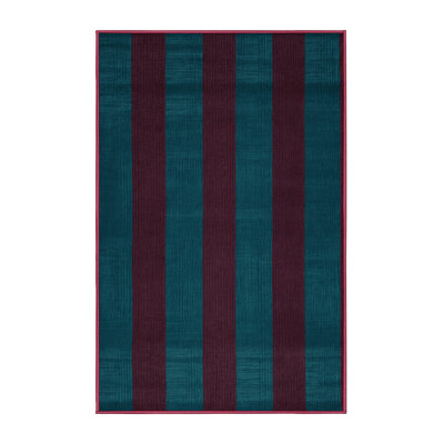 Machine Washable Checkered Red Area Rug