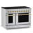 Hauslane 48" Dual Fuel Range In Stainless Steel | 8 Burners Up To 20,000 Btus | 6.7 Cu. Ft. Double Convection Oven With 5 Rack Positions | Convertible Ng/Lp | Cool-Touch Triple-Layer Door Satin Brass-132226112