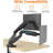 Basics Gas Spring Dual Computer Monitor Arm Mount, Adjustable, Holds Up To 27" Monitors, Black