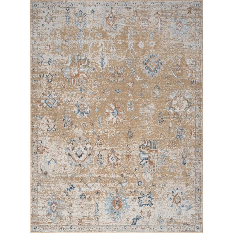 Noble GC_GEN7008 Gold Area Rug, Rectangle 5'3" x 7'3"