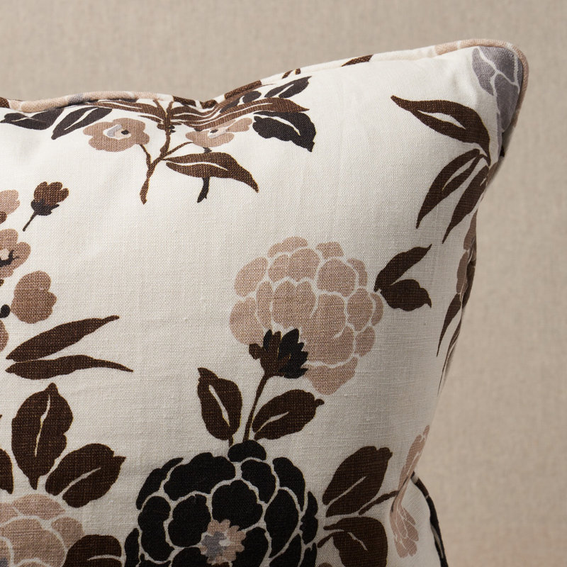 Valentina Floral Throw Pillow, Brown