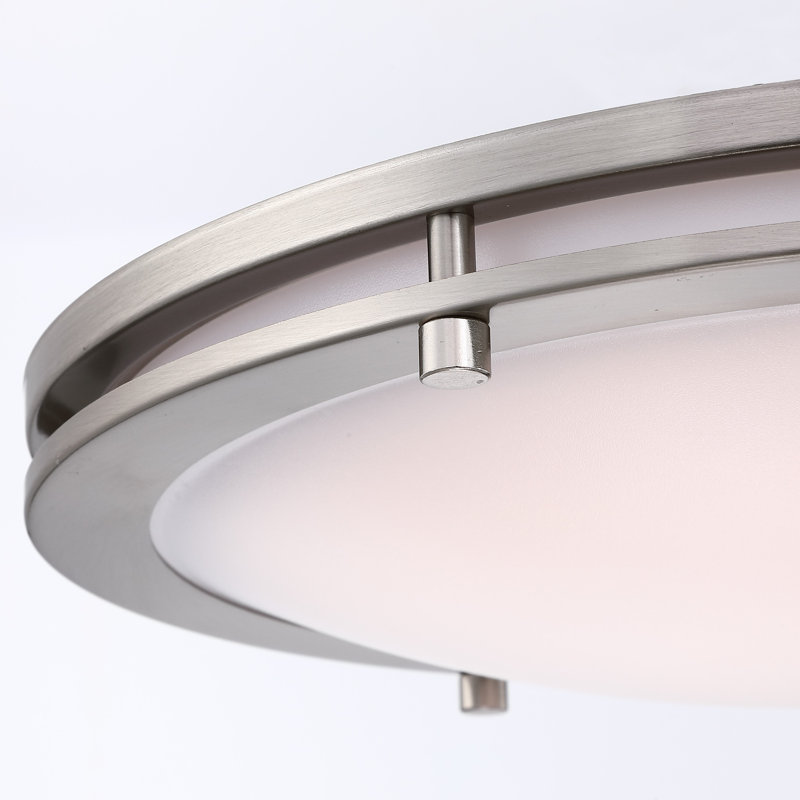 Plafonnier encastré 2 lumières Makayiah, Nickel brossé