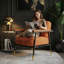 Chaise d'appoint Mid-Century moderne avec rembourrage moelleux, fauteuil rembourré en velours côtelé robuste pour le salon, assemblage facile, capacité de poids de 330 lb - beige, brun, gris-123016853