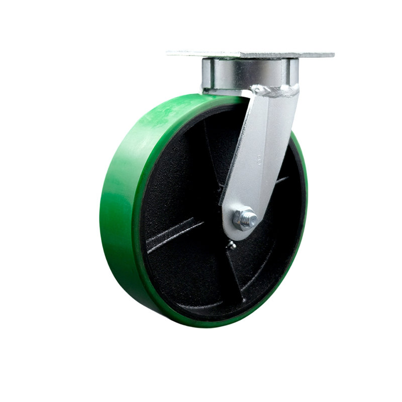 Poly on Steel Caster, Green
