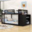 Lit superposé en bois avec tiroirs et tablettes de rangement-769830993-769830996