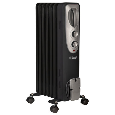 Russell Hobbs RHOFR5001B 1.5kW Oil Filled Radiator, 7 Fin, Black