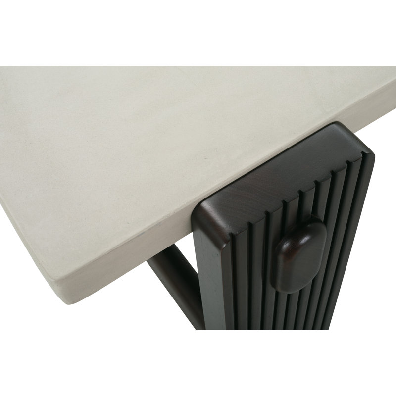Kindred Dining Room Table, Dark Brown Wood, Concrete