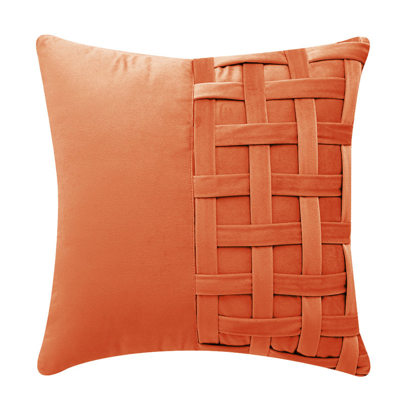 Housses de coussin en velours croisées (housse seulement), Orange