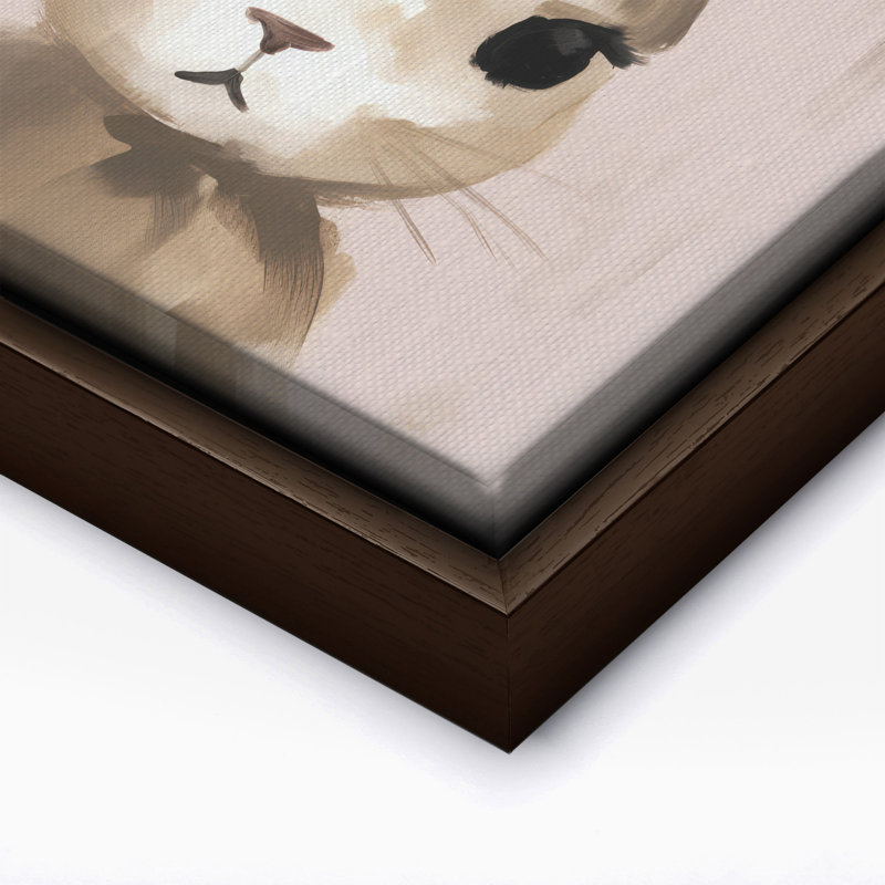 Pastel lapin, Canvas, Brown Framed, 11"H x 14"W
